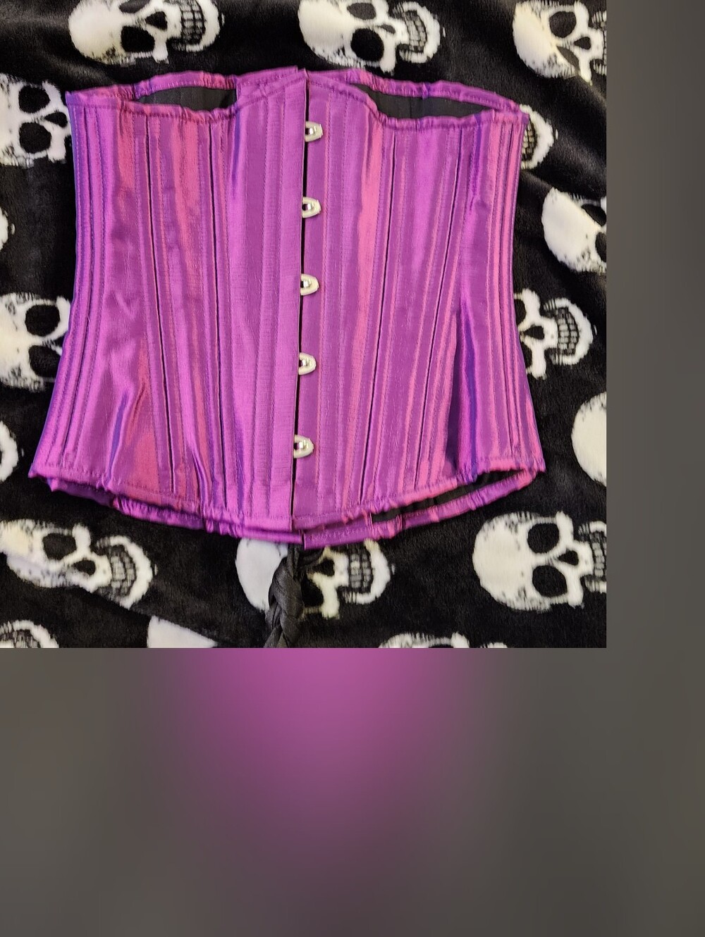 Purple Satin Underbust Spiral Steel Bonded Corset